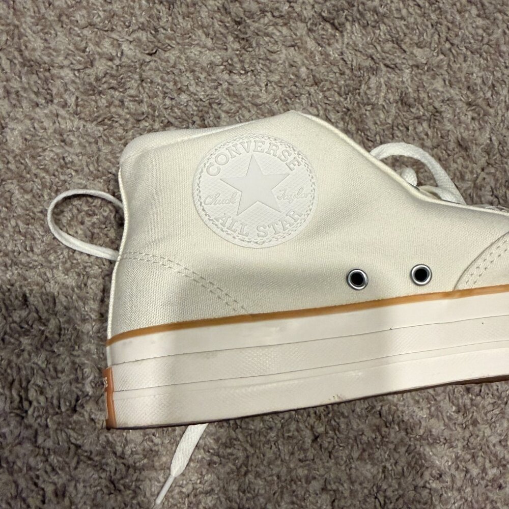 Converse Chuck Taylor Mens 13 Off White Egret All Star Malden Street Mid Gum - Picture 8 of 9